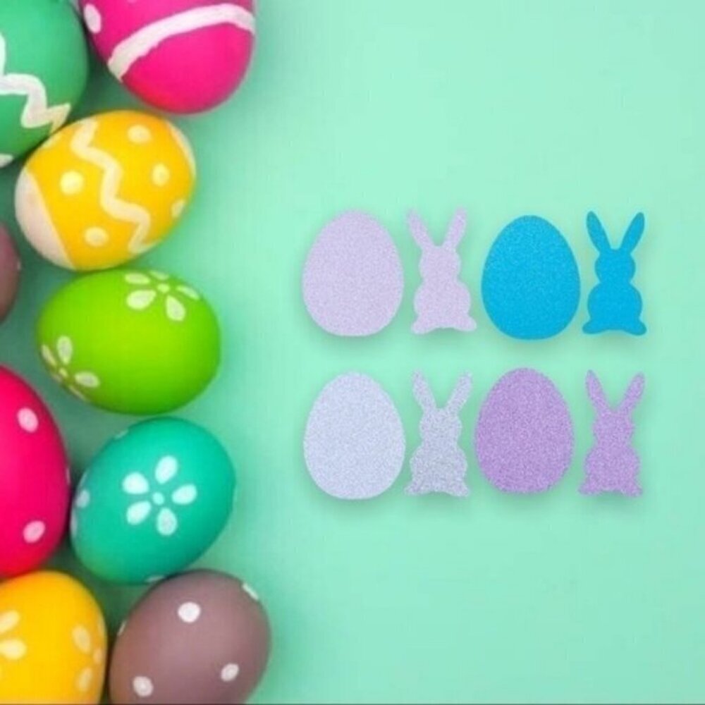 Easter Glitter Shapes 48 Pack